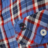 Koszula męska TIMBERLAND KOSZULA SS LINEN HARMON PLAID 37631449 kolor niebieski