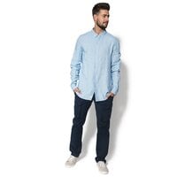 Koszula męska TIMBERLAND KOSZULA LS MILL RIVER LINEN SHIRT a1ktei70 kolor niebieski