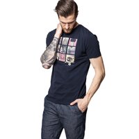 T-shirt, koszulka męska TIMBERLAND T-SHIRT SS HERRING  RIVER BOOT GRID TEE a1es3433 kolor granatowy