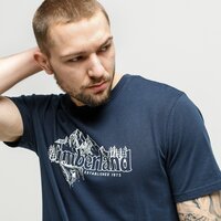 T-shirt, koszulka męska TIMBERLAND T-SHIRT LINEAR MOUNTAIN TEE tb0a22kh4331 kolor granatowy