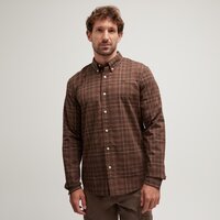 Koszula męska TIMBERLAND KOSZULA STRETCH POPLIN CHECK SHIRT tb0a5m16bk21 kolor brązowy