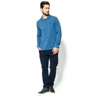 Koszulka polo męska TIMBERLAND POLO LS MILLERS RIVER GD PIQUE POLO a1kq1437 kolor niebieski