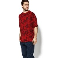T-shirt, koszulka męska TIMBERLAND T-SHIRT SS OVERSIZED TEE WITH BACK a1mbvn23 kolor bordowy