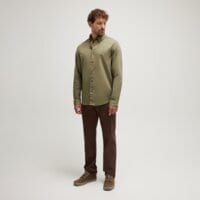 Koszula męska TIMBERLAND KOSZULA LONG SLEEVE STRETCH POPLIN SHIRT tb0a6grh5901 kolor beżowy