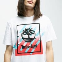 T-shirt, koszulka męska TIMBERLAND T-SHIRT YC SUMMER SEASONAL BACK BOX GRAPHIC TEE tb0a2dvn1001 kolor biały