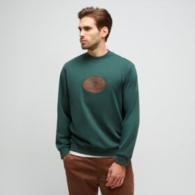 TIMBERLAND BLUZA LEATHER BADGE CREWNECK SWEATSHIRT